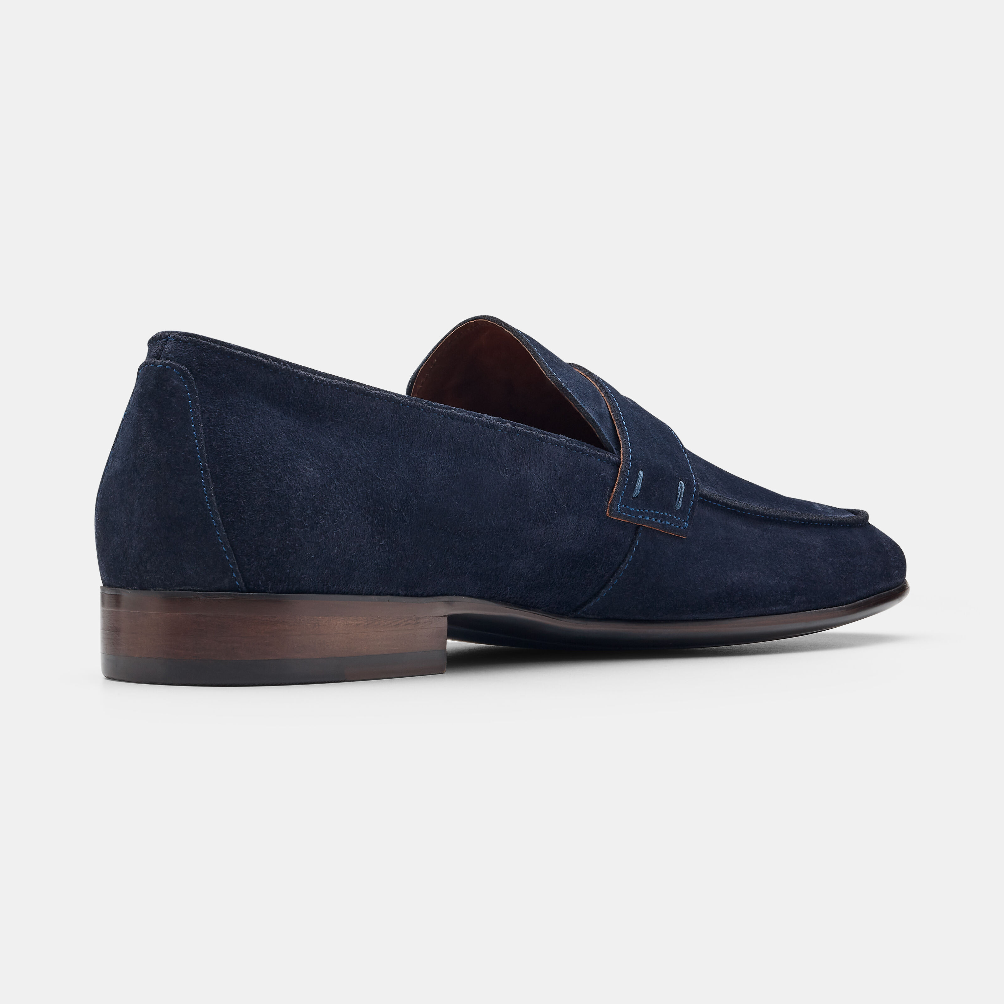 Dorno Footwear Navy Half Lined Suede Loafer Flexi Sole